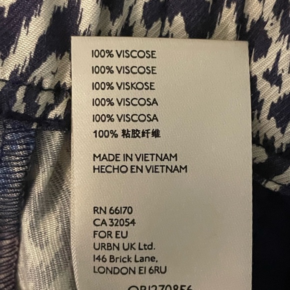 Anthropologie Vale Blue Aztec Geometric Wide Leg Pull On Pant Size Extra Large - Picture 13 of 13